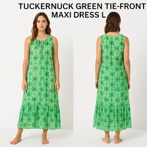 Tuckernuck Green Tie-Front Maxi Dress